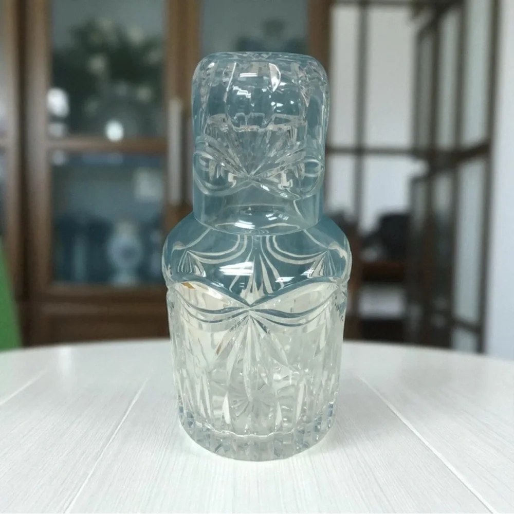 Noble Excellence Crystal bedside Carafe Cup +‎ Pitcher wine and whiskey Decanter